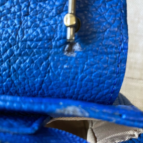 Borse In Pelle Italian Leather Cobalt Blue Small Carry Purse - Picture 15 of 15